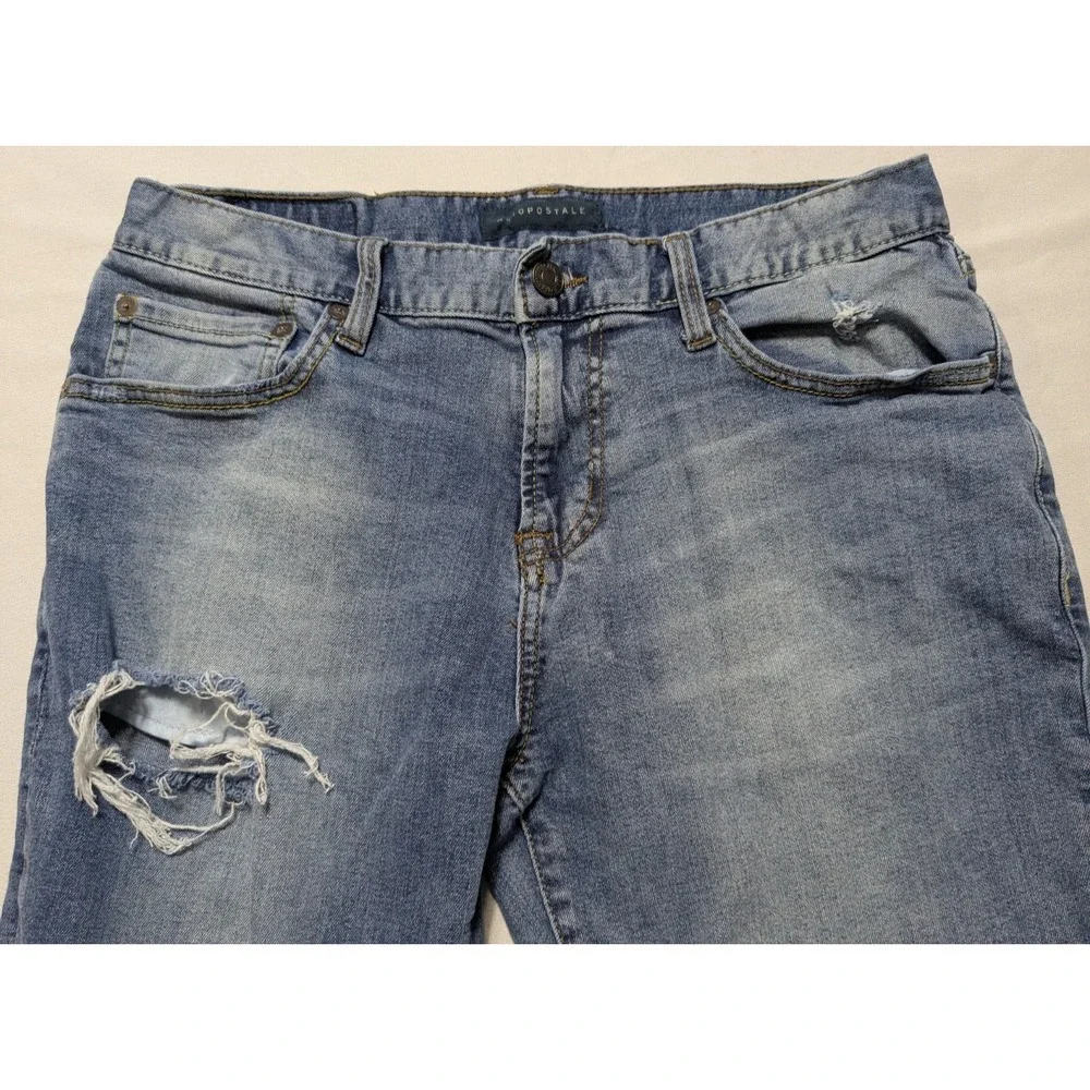 AEROPOSTALE SLIM Men 32X32 Distressed Stretch Denim Blue‎ Jeans